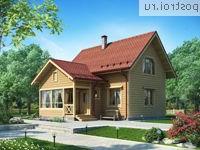 N-109-1D проект одноэтажного деревянного коттеджа из бруса с мансардой размером 10 на 9