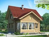 N-109-1D проект одноэтажного деревянного коттеджа из бруса с мансардой размером 10 на 9