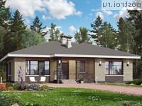 N-120-1P проект одноэтажного коттеджа из газобетона размером 14 на 11 