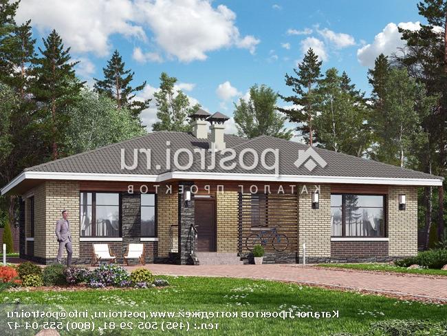 N-120-1P проект одноэтажного коттеджа из газобетона размером 14 на 11 