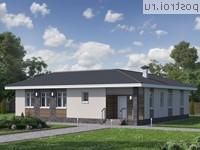 N-141-1P проект одноэтажного дома из газобетона размером 14 на 14 