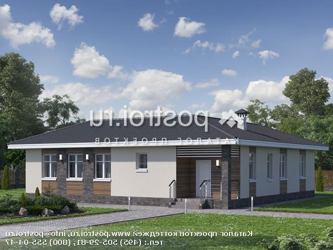 N-141-1P проект одноэтажного дома из газобетона размером 14 на 14 