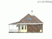 N-142-1P проект двухэтажного дома из газобетона с гаражом размером 9 на 8  - вид слева