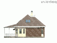 N-142-1P проект двухэтажного дома из газобетона с гаражом размером 9 на 8  - вид справа