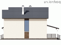 N-143-1P проект двухэтажного дома из газобетона с гаражом размером 12 на 14  - вид слева