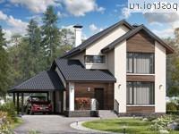 N-143-1P проект двухэтажного дома из газобетона с гаражом размером 12 на 14 