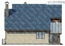 N-170-1P проект двухэтажного дома из пеноблоков размером 12 на 12  - вид слева