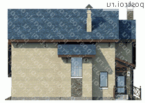 N-170-1P проект двухэтажного дома из пеноблоков размером 12 на 12  - вид справа