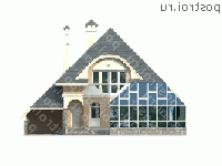 N-180-1P проект двухэтажного дома из пеноблоков с гаражом размером 12 на 16  - вид спереди