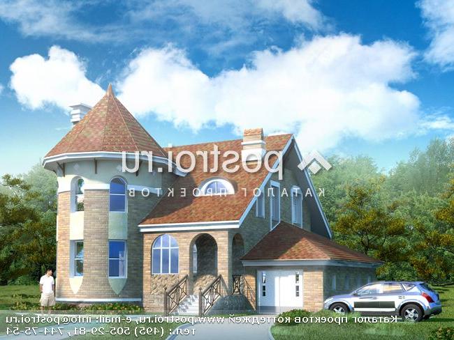 N-205-1P проект двухэтажного дома из пенобетона с гаражом размером 11 на 13 