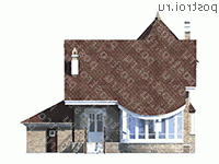 N-205-1P проект двухэтажного дома из пенобетона с гаражом размером 11 на 13  - вид сзади