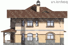 N-212-1K проект двухэтажного дома из кирпича размером 14 на 14  - вид справа