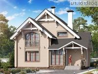 N-217-1D проект двухэтажного деревянного дома из бруса размером 13 на 14