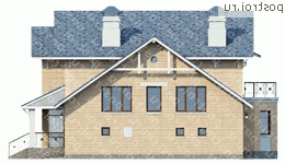 N-218-2K проект двухэтажного дома из кирпича размером 13 на 11  - вид слева