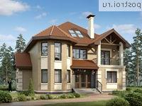 N-241-2P проект двухэтажного дома из пеноблоков с мансардой размером 14 на 15 