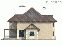 N-241-2P проект двухэтажного дома из пеноблоков с мансардой размером 14 на 15  - вид справа