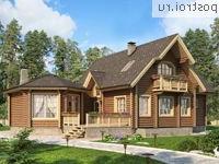 N-246-1D проект двухэтажного деревянного дома из бревна с цоколем и мансардой размером 10 на 18