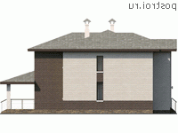 N-250-1P проект двухэтажного коттеджа из пеноблоков размером 14 на 17  - вид справа