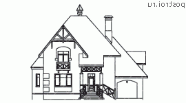 N-253-1P проект двухэтажного дома из газобетона с гаражом размером 10 на 13 - вид спереди N-253-1P проект двухэтажного дома из газобетона с гаражом размером 10 на 13 - вид спереди
