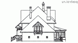 N-253-1P проект двухэтажного дома из газобетона с гаражом размером 10 на 13 - вид слева N-253-1P проект двухэтажного дома из газобетона с гаражом размером 10 на 13 - вид слева