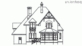 N-253-1P проект двухэтажного дома из газобетона с гаражом размером 10 на 13 - вид сзади N-253-1P проект двухэтажного дома из газобетона с гаражом размером 10 на 13 - вид сзади