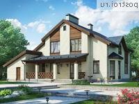 N-259-1P проект одноэтажного коттеджа из пеноблоков с мансардой и гаражом размером 15 на 17