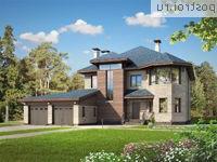 N-260-1P проект двухэтажного дома из пеноблоков с гаражом размером 19 на 17 