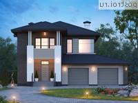 N-276-1P проект двухэтажного дома из пеноблоков с гаражом размером 14 на 20 