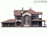 N-310-1P проект двухэтажного дома из пенобетона с гаражом размером 23 на 14  - вид спереди