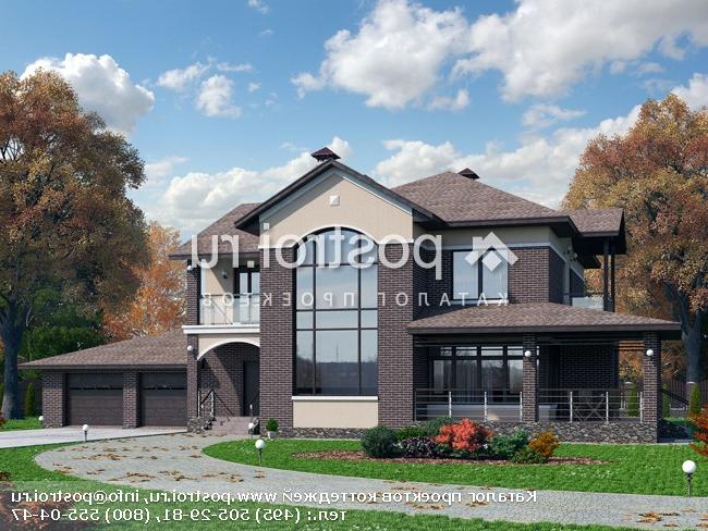 N-310-1P проект двухэтажного дома из пенобетона с гаражом размером 23 на 14 