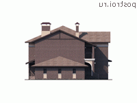 N-310-1P проект двухэтажного дома из пенобетона с гаражом размером 23 на 14  - вид справа