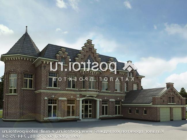 O-1000-1K проект двухэтажного дома из кирпича с гаражом размером 30 на 34 