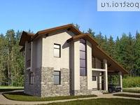 O-117-1K проект двухэтажного коттеджа из кирпича с гаражом размером 7 на 14