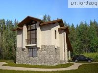 O-117-1K проект двухэтажного коттеджа из кирпича с гаражом размером 7 на 14