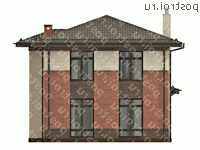 O-146-1K проект двухэтажного дома из кирпича размером 10 на 9  - вид сзади