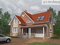 O-160-1K проект двухэтажного дома из кирпича с гаражом размером 10 на 14 