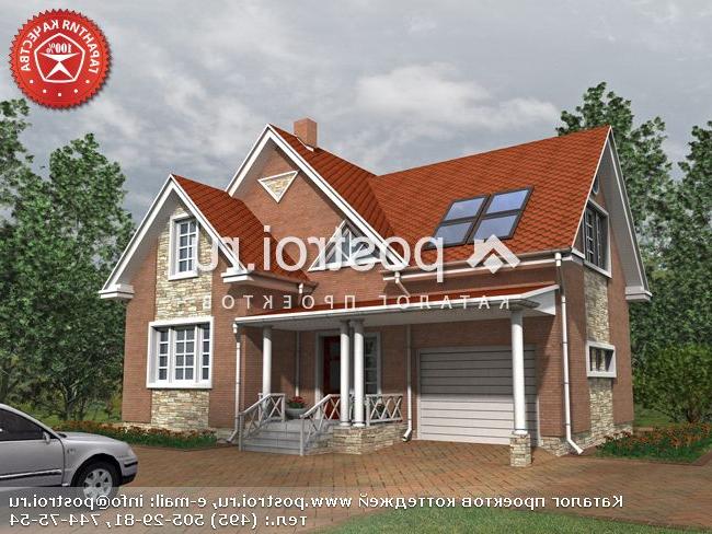 O-160-1K проект двухэтажного дома из кирпича с гаражом размером 10 на 14 