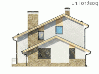 O-165-1K проект двухэтажного дома из кирпича размером 11 на 15  - вид справа