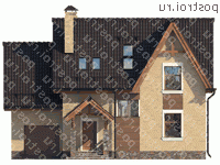 O-172-1K проект двухэтажного дома из кирпича с гаражом размером 11 на 14  - вид спереди