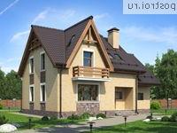 O-172-1K проект двухэтажного дома из кирпича с гаражом размером 11 на 14 