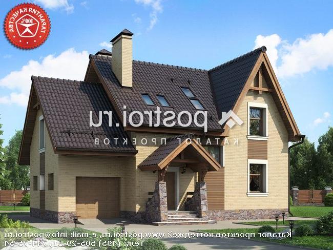 O-172-1K проект двухэтажного дома из кирпича с гаражом размером 11 на 14 