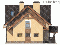 O-172-1K проект двухэтажного дома из кирпича с гаражом размером 11 на 14  - вид справа