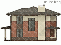 O-178-1K проект двухэтажного дома из кирпича размером 10 на 11  - вид справа