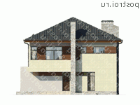 O-203-1K проект двухэтажного дома из кирпича размером 11 на 11 - вид спереди O-203-1K проект двухэтажного дома из кирпича размером 11 на 11 - вид спереди