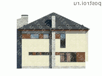 O-203-1K проект двухэтажного дома из кирпича размером 11 на 11 - вид слева O-203-1K проект двухэтажного дома из кирпича размером 11 на 11 - вид слева