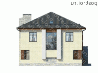 O-203-1K проект двухэтажного дома из кирпича размером 11 на 11 - вид сзади O-203-1K проект двухэтажного дома из кирпича размером 11 на 11 - вид сзади