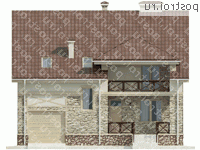 O-204-1K проект одноэтажного дома из кирпича с мансардой и гаражом размером 14 на 13  - вид спереди