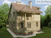 O-204-1K проект одноэтажного дома из кирпича с мансардой и гаражом размером 14 на 13 