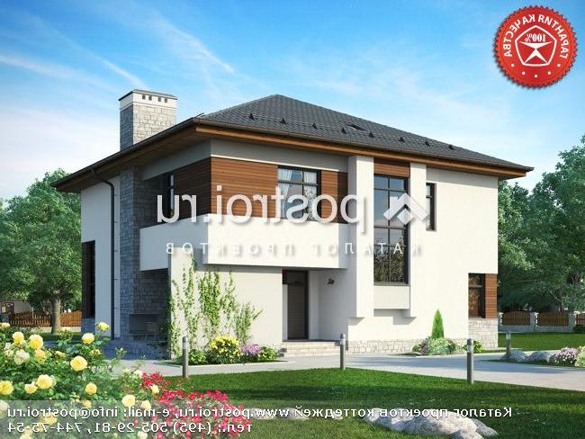 O-221-1K проект двухэтажного коттеджа из кирпича размером 14 на 14 