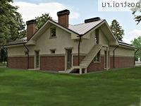 O-229-1K проект одноэтажной бани из кирпича с мансардой и гаражом размером 20 на 15 